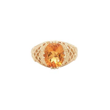 Gouden ring met citrien 14 kt, Sieraden, Tassen en Uiterlijk, Ringen, Ophalen of Verzenden, Nieuw