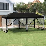 vidaXL Partytent inklapbaar met zijwanden 3x6 m zwart, Verzenden, Nieuw, Partytent