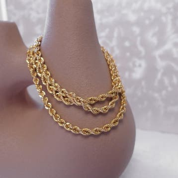 Gouden gedraaide schakelketting, Ophalen of Verzenden, Gebruikt, Goud, Goud