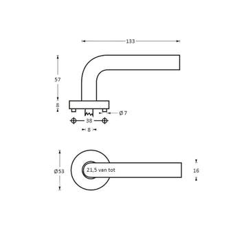 Intersteel Deurkruk Sabel op rozet - RVS, Verzenden, Nieuw