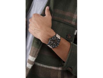 Guess North GW0328G2 - Polshorloge - 42 mm - Zwart met beige, Verzenden, Zo goed als nieuw