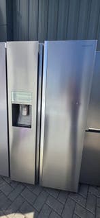 TOPDEAL! SAMSUNG RVS AMERIKAANSE NOFROST KOELVRIESCOMBINATIE, 200 liter of meer, 60 cm of meer, Met aparte vriezer, Zo goed als nieuw