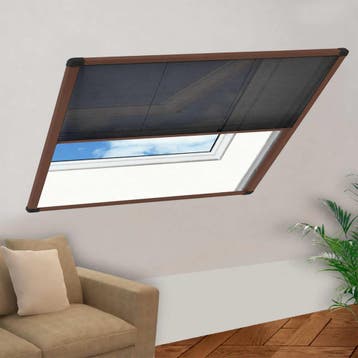 vidaXL Raamhor plissé 120x120 cm aluminium bruin, Huis en Inrichting, Verzenden, Nieuw, Bruin