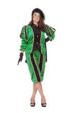Pieten pak vrouw imitatie fluweel groen/zwart, Kleding | Dames, Ophalen of Verzenden, Nieuw