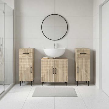 vidaXL 3-delige badkamerkast set HAARLEM Sonoma Eiken, Verzenden, Nieuw
