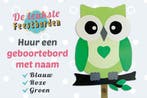 Geboortebord Groene uil op tak huren voor jongen of meisje, Ophalen, Zo goed als nieuw, Geboortebord