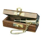 telescoop sleutelhanger in houten kistje kadotip, Nieuw