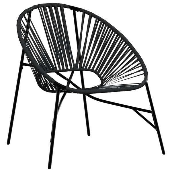 Loungestoel buiten zwart | 77x68cm | Laatste Stuk!, Tuin en Terras, Tuinstoelen, Zo goed als nieuw, Rotan, Ophalen of Verzenden