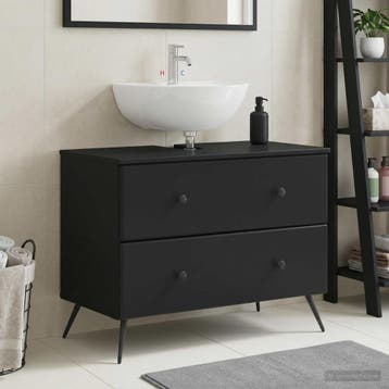 vidaXL Badkamer wastafelkast BREDA Zwart 82 x 41 x 59 cm, Verzenden, Nieuw, Wastafelkast