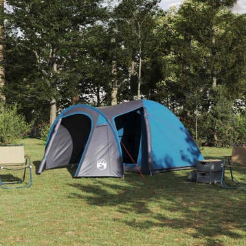 vidaXL Koepeltent Koepel met dak met opslag Blauw 384 x 254, Verzenden, Nieuw, Tot en met 2