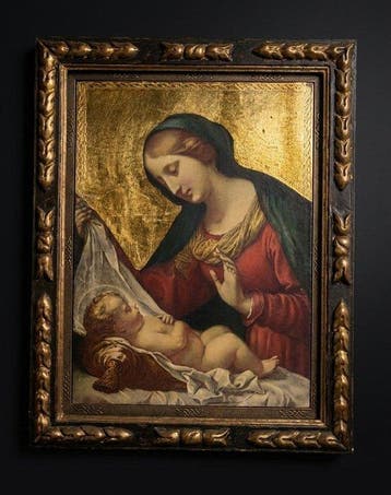 Manifattura italiana - Madonna con bambino - 27 x 36,5 cm