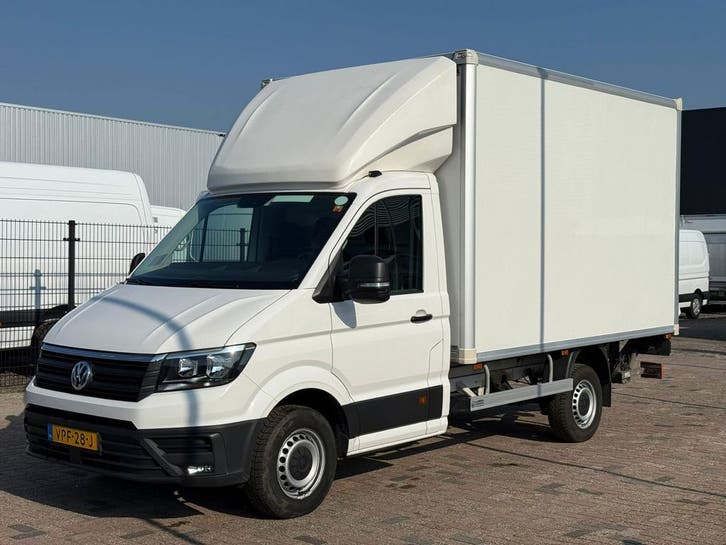 Volkswagen Crafter 35 2.0 TDI L3 Bakwagen Laadklep, Auto's, Bestelauto's, Lease, Zwart, Handgeschakeld, Wit, Financial lease, Stof
