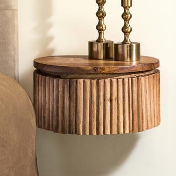 *WOONWINKEL* Zwevend Nachtkastje Rond Hout, Verzenden, Nieuw