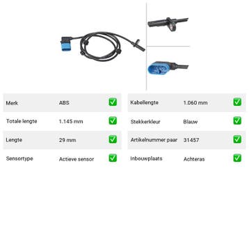 ABS-sensor Achteras Infiniti Q30 1.6 (vanaf 2015), Verzenden, Nieuw, Infiniti
