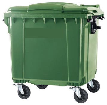 Afvalcontainer 4 wiel 1100 liter groen - voor DIN-opname, Verzenden, Nieuw