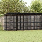 vidaXL Hondenkennel met dak 18,43 m² staal, Verzenden, Nieuw