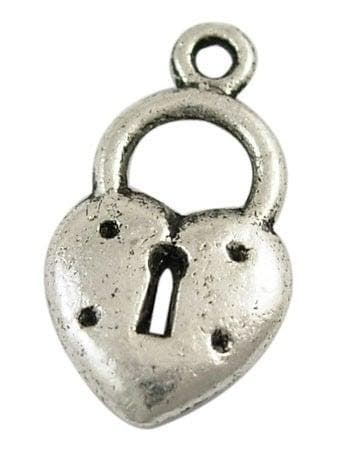 6 x Metalen bedel van een hangslot met sleutelgat 20 x 11..., Ophalen of Verzenden, Nieuw, Bedel