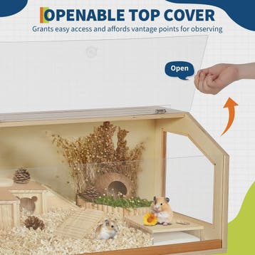 Ruime Houten Kooi voor Kleine Huisdieren met Acryl Raam en O, Verzenden, Nieuw