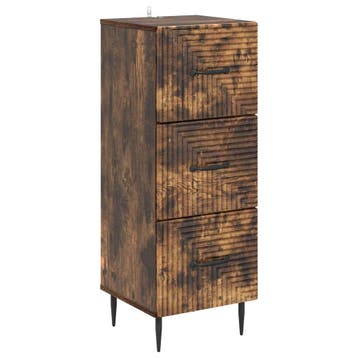 vidaXL Ladenkast Gerookt eiken 33 x 34,5 x 89,5 cm Bewerkt, Verzenden, Nieuw