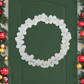 vidaXL Kerstbal Guirlande Wit 186 cm Polystyreen, Diversen, Kerst, Verzenden, Nieuw