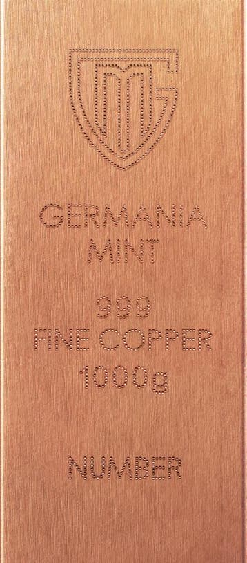 Germania Mint 1 kg Koperbaar kopen? .999 Puur Koper, Verzenden, Zilver