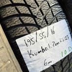 2 x Kumho 195-55-16 Winterbanden 6mm, Gebruikt, 16 inch, Band(en), Personenwagen