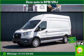 Ford Transit | L3H3 | 130Pk | Inrichting | 3-Zits | Camera |, Stof, Gebruikt, Zwart, Wit