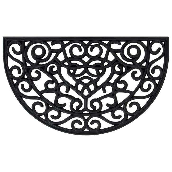vidaXL Deurmat halfrond 45x75 cm rubber, Tuin en Terras, Deurmatten, Nieuw, Verzenden