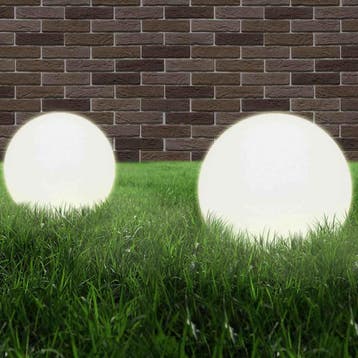 vidaXL LED-bollampen 2 st rond 40 cm PMMA, Tuin en Terras, Verzenden, Nieuw, Kunststof