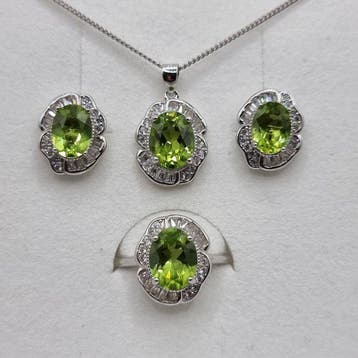 Zonder minimumprijs - 3-delige sieradenset Zilver - 6.20ct.