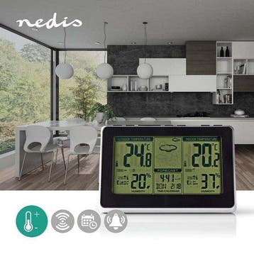 Nedis Weerstation - Binnen & Buiten - Inclusief draadloze we, Verzenden, Zo goed als nieuw