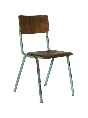 Stoel Old School - Stapelbaar - Vintage Groen - Hout - G-Lin, Verzenden, Nieuw in verpakking