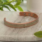 Koperen gezondheids-klemarmband met 6 magneten, Ophalen of Verzenden, Nieuw