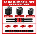 Halterset 20kg | Verstelbaar Composiet | Nieuw | Scherpe..., Ophalen of Verzenden, Nieuw, Armen, Halterset