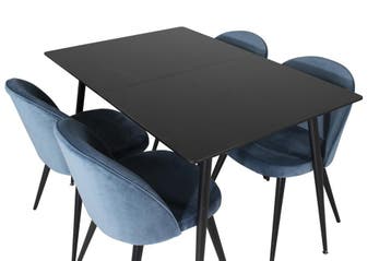 Eettafel Mick 120/160 x90 cm Zwart Uitschuibaar Jörn, Verzenden, Nieuw