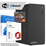 Ryzen 5 compleet - WiFi + BT + Windows + Office 2024 (Word,, Computers en Software, Nieuw