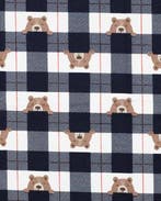 Flanel Katoen Ruit Beren Marine Blauw, Hobby en Vrije tijd, Stoffen en Lappen, Nieuw, Blauw