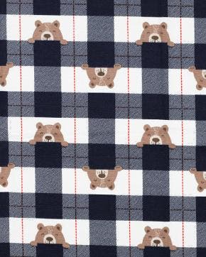 Flanel Katoen Ruit Beren Marine Blauw, Nieuw, Blauw