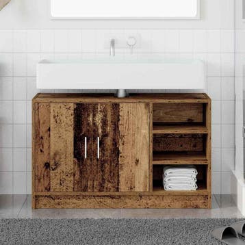 vidaXL Badkamerkast Oud Hout 90 x 29 x 55 cm Bewerkt hout, Verzenden, Nieuw