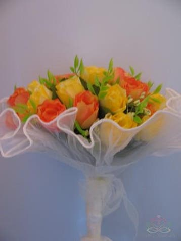 Bruidsboeket Zijden bloemen First 16 Summer Orange, Ophalen of Verzenden, Nieuw