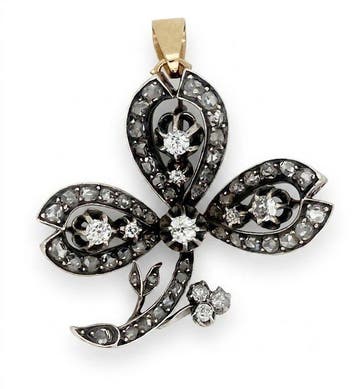 Hanger - 18 karaat Zilver, Geel goud - 1.74ct. tw. Diamant