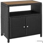 Wicker tuinkast Monscia, WPC-lamellen in houtlook - zwart, Verzenden, Nieuw