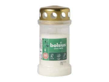 Veiling - Bolsius - Herdenkingslicht - Met deksel - Wit - 50, Nieuw