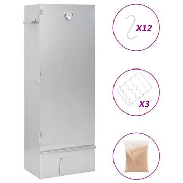 vidaXL BBQ-rookoven met houtsnippers 44,5x29x110 cm staal, Verzenden, Nieuw