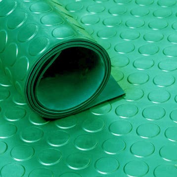 Rubber loper / rubbermat op rol Noppen 3mm groen - Lengte 10, Verzenden, Nieuw