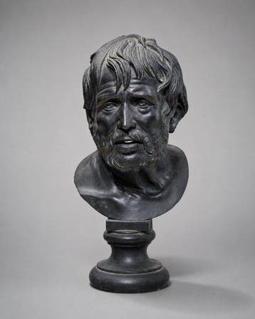 Buste, Seneca - 25 cm - Brons