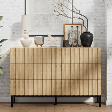 Commode - Dressoir - Ladekast - 73,4x34,5x100 cm - Bruin - U, Huis en Inrichting, Verzenden, Zo goed als nieuw
