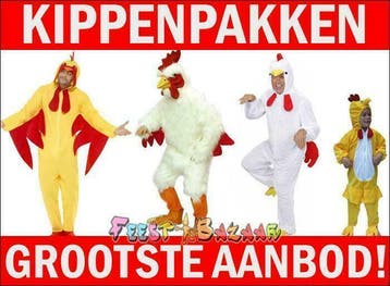 Kippenpak nodig? Enorm aanbod goedkope kippenpakken, Ophalen of Verzenden, Nieuw, Carnaval, Kleding