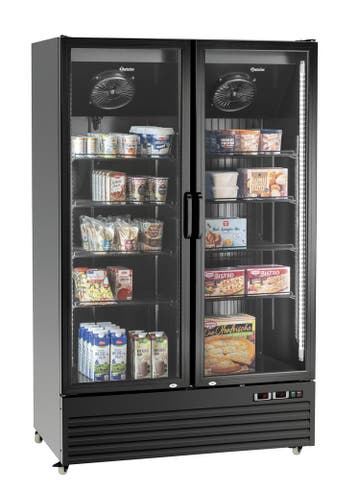 Combi-koelkast & vrieskast zwart | glazen deuren | 820 L..., Verzenden, Nieuw in verpakking