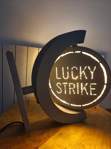 Verlichte draaireclame Lucky Strike - Lichtbord - Metaal